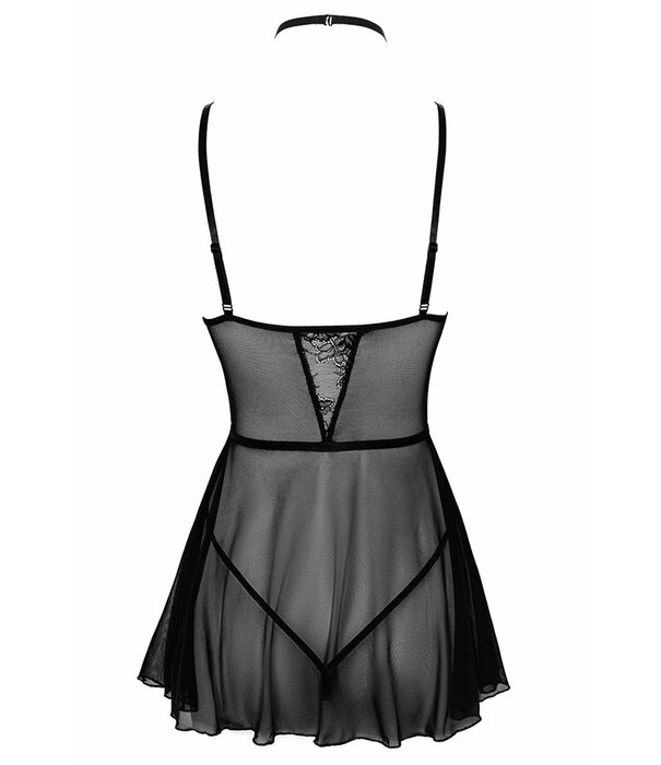 * KISSABLE VAN NOIR HANDMADE Sexy babydoll van tule met hoogwaardig kant van het merk Kissable