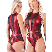 Zwart rode body Ranomi in mattlook en tulle