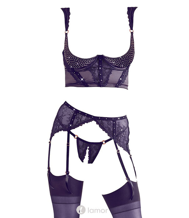 * ABIERTA FINA 3-delige jarretelle set  Abierta met adembenemende details