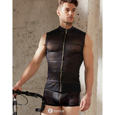 Heren shirt van tule met wetlook strepen van het merk N E K