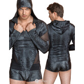 Capuchon shirt in Slangenleerlook, NK1567 merk N E K