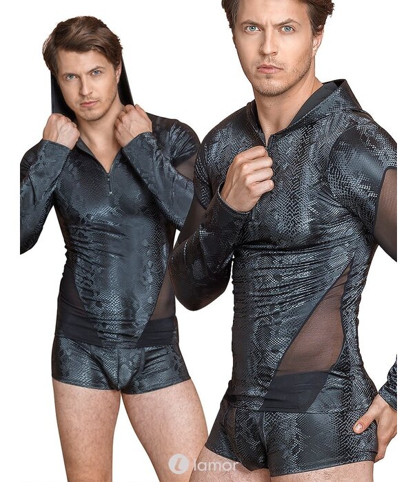 * NEK Capuchon shirt in Slangenleerlook, NK1567 merk N E K