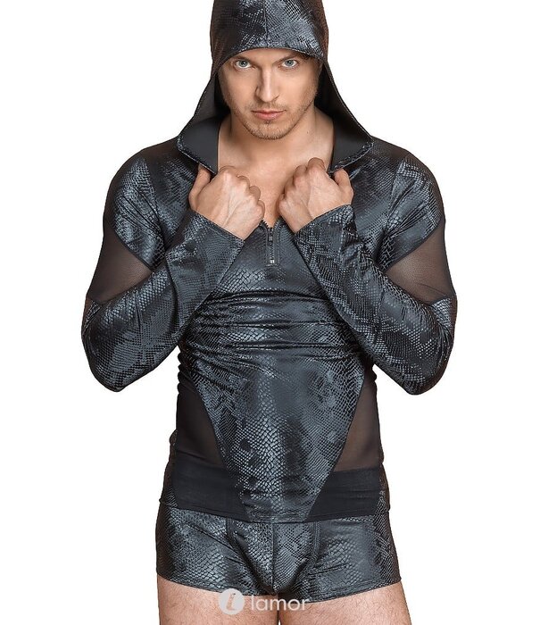 * NEK Capuchon shirt in Slangenleerlook, NK1567 merk N E K