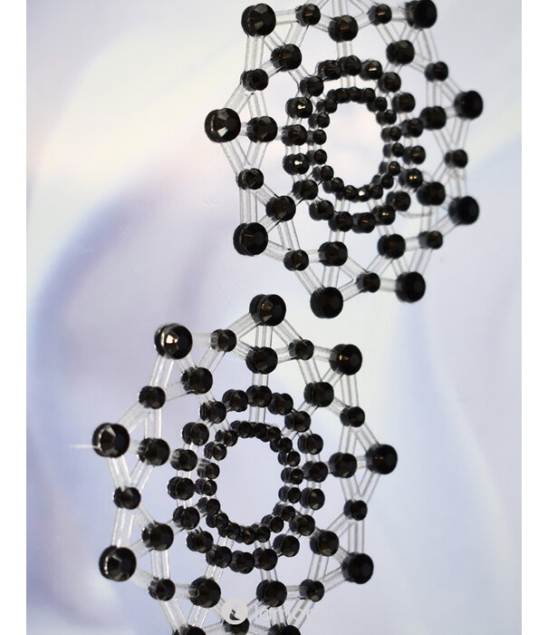 * BE LILY Tepelplakkers van zwarte strass steentjes van Be Lily