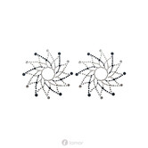 Tepelplakkers van zwart & transpartante strass steentjes van Be Lily