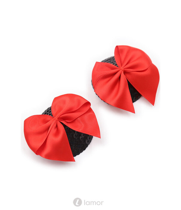 * BE LILY Ronde tepelplakkers met rode strik van Be Lily