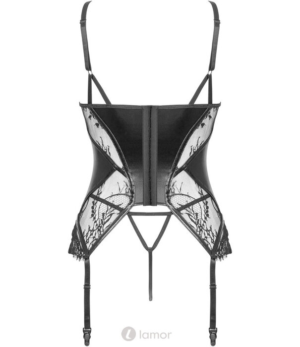 * BEAUTYNIGHT Sexy Jarretelkorset Leonela van een lederlook materiaal en kant