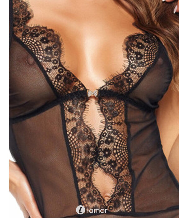 * BEAUTYNIGHT Sensueel  Zwarte chemise Davina & string