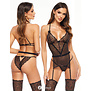 Sexy 2-delige lingerie set Goldie met koperkleurige accenten