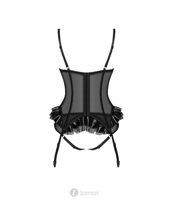 * BEAUTYNIGHT Sexy Jarretelkorset Rafaella van een wetlook materiaal en kant