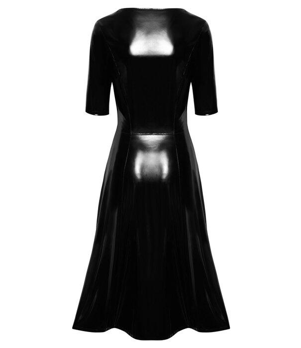 * BLACK LEVEL Zwarte Lak manteljurk & String, van Black level