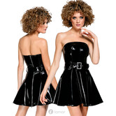 Zwarte strapless lak minijurk van Black level