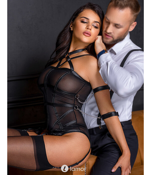 * COTTELLI  Tule bondage jarretel korset, Abigail