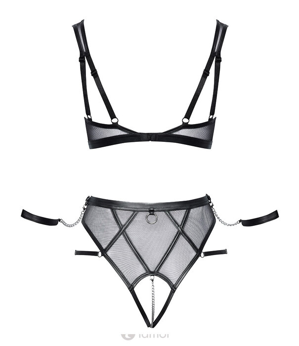 * COTTELLI  Zachte Bondage  bh- en tailleslip ouvert in set