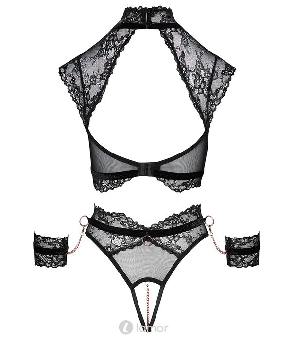 * COTTELLI  Zachte bh-top- en tailleslip ouvert in set