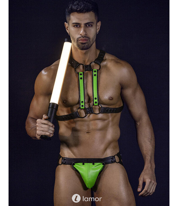 * CUT4MEN  Neon groen/zwarte Jockstrap van het merk Cut4Men