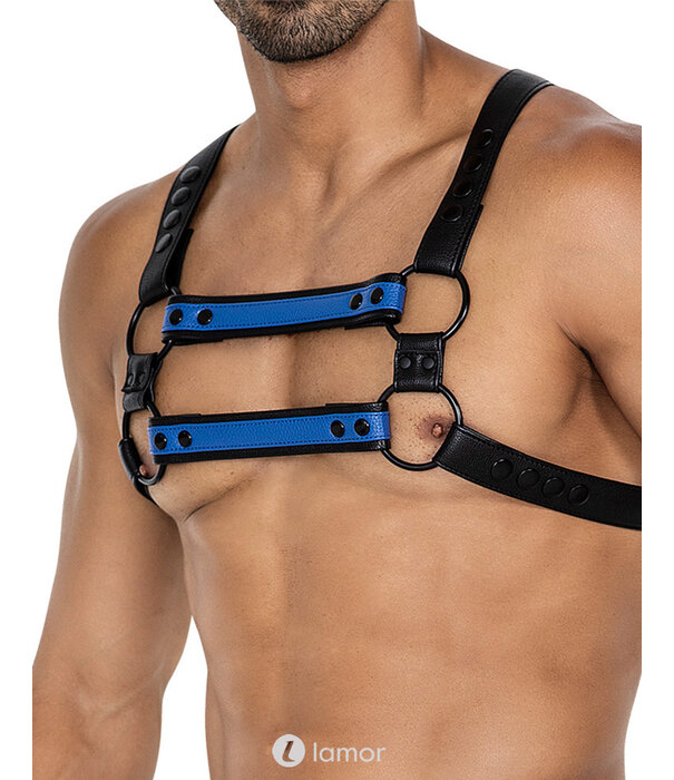 * CUT4MEN 4-way Zwart/blauwe harnas06  van het merk Cut4Men