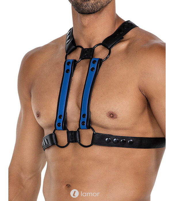 * CUT4MEN 4-way Zwart/blauwe harnas06  van het merk Cut4Men