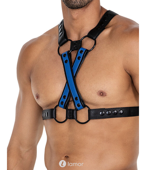 * CUT4MEN 4-way Zwart/blauwe harnas06  van het merk Cut4Men