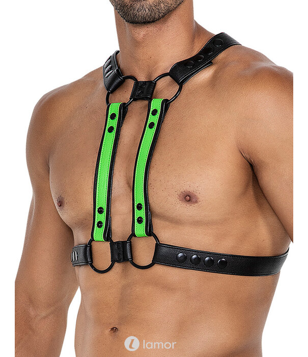 * CUT4MEN 4-way Zwart/Groen harnas06  van het merk Cut4Men