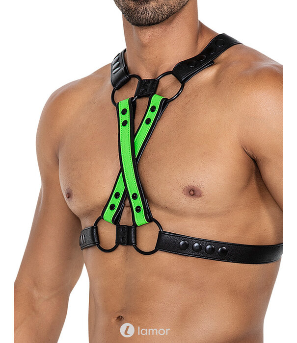 * CUT4MEN 4-way Zwart/Groen harnas06  van het merk Cut4Men