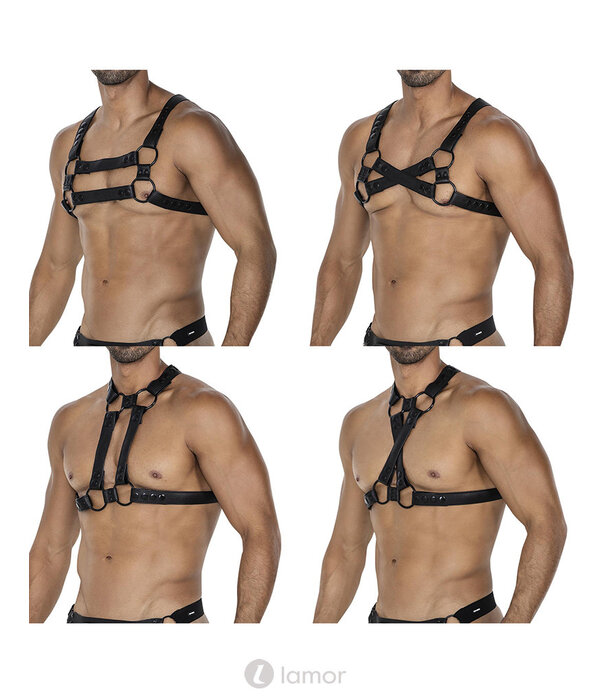 * CUT4MEN 4-way Zwart harnas06  van het merk Cut4Men