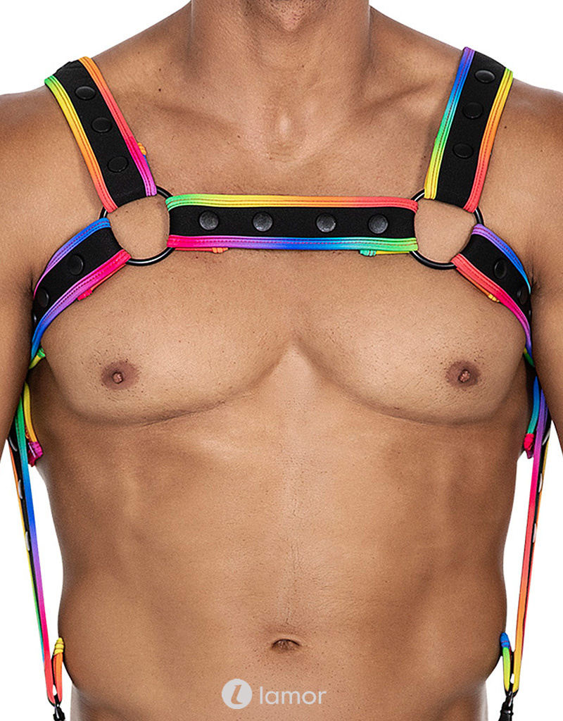 * CUT4MEN Veelkleurige Neopreen Borstharnas05 afbeelding