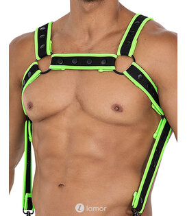 Zwart/Groen Neopreen borstharnas05