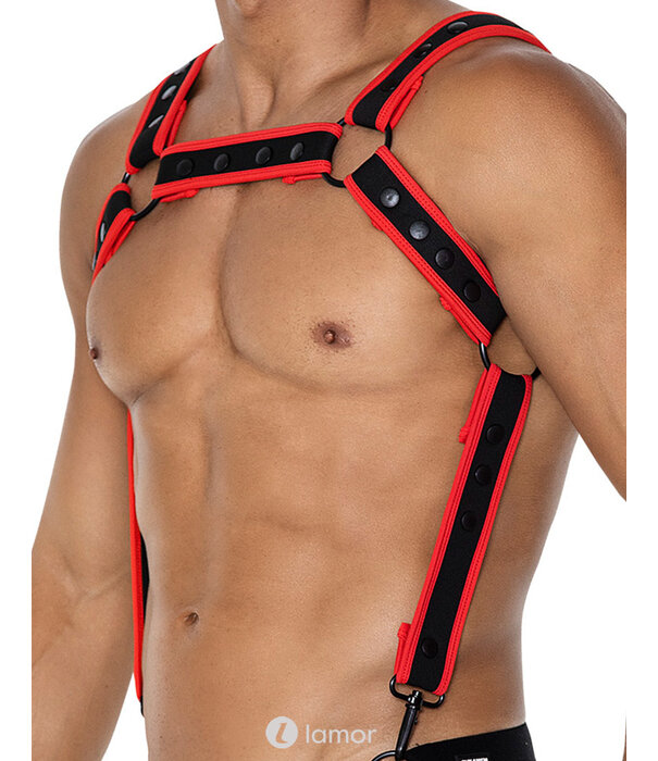 * CUT4MEN Zwart/Rood borstharnas05  van het merk Cut4Men