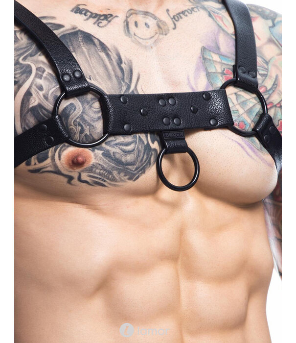 * CUT4MEN Zwarte lederlook borstharnas01 van het merk Cut4Men