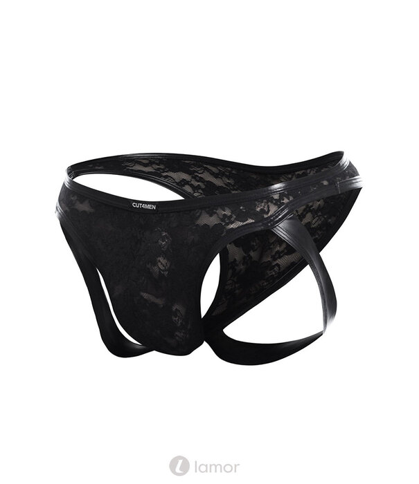 * CUT4MEN Zwarte kanten Jockstrap van het merk Cut4Men