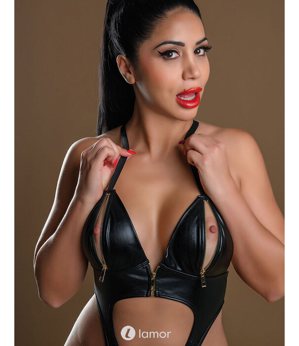 * DARING INTIMATES Wetlook Bodysuit met Ritssluiting van het merk Daring Intimates
