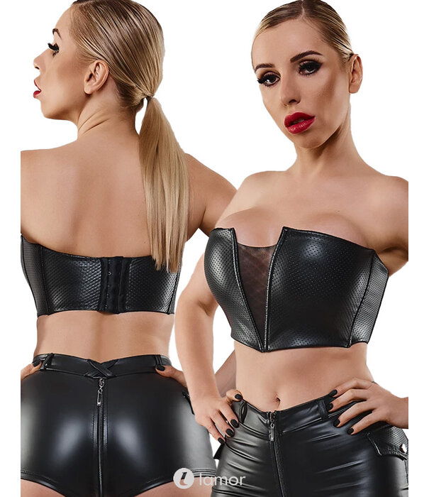 * DEMONIQ Sexy geperforeerde lederlook top van het merk Demoniq
