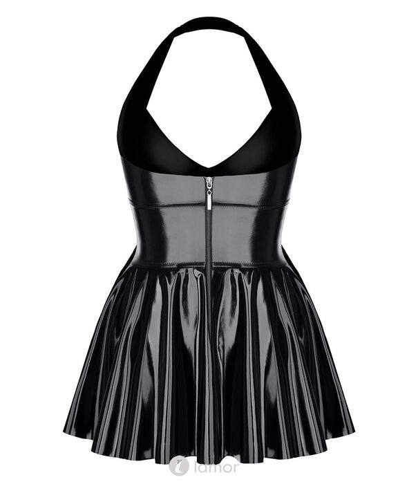 * DEMONIQ Sexy zwarte halter lak jurk van het merk Demoniq