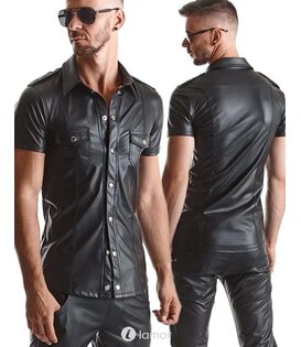 Wetlook heren blouse,Luca001