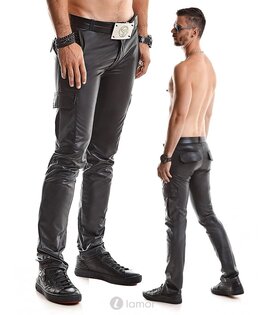 Matte wetlook heren broek, Matteo001
