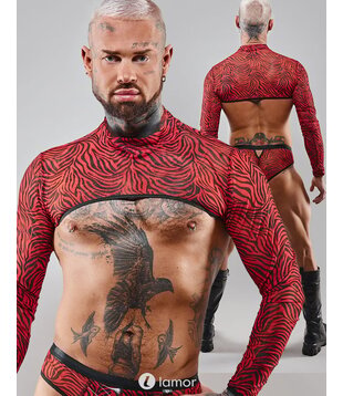 Rood/zwart heren Croptop, Leonel001