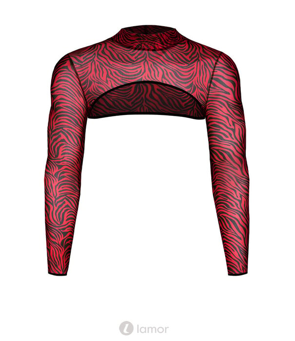 * RFP Rood/zwart heren Croptop met zebra print, van het merk RFP