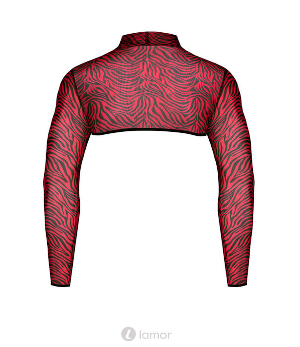 * RFP Rood/zwart heren Croptop met zebra print, van het merk RFP