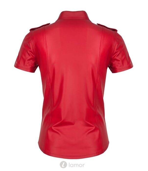 * RFP Rood wetlook heren blouse met korte mouwen van het merk RFP