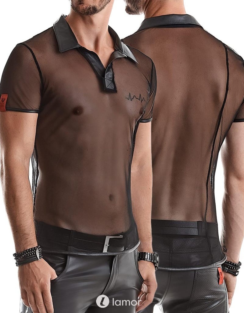 * RFP Tule heren Shirt met wetlook, Roberto001 afbeelding