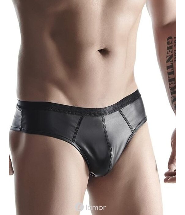 * RFP Slip,gemaakt  van rekbaar matwetlook Materiaal. Brede elastische band. Met Big Boss Effect, via een netinzetstuk .