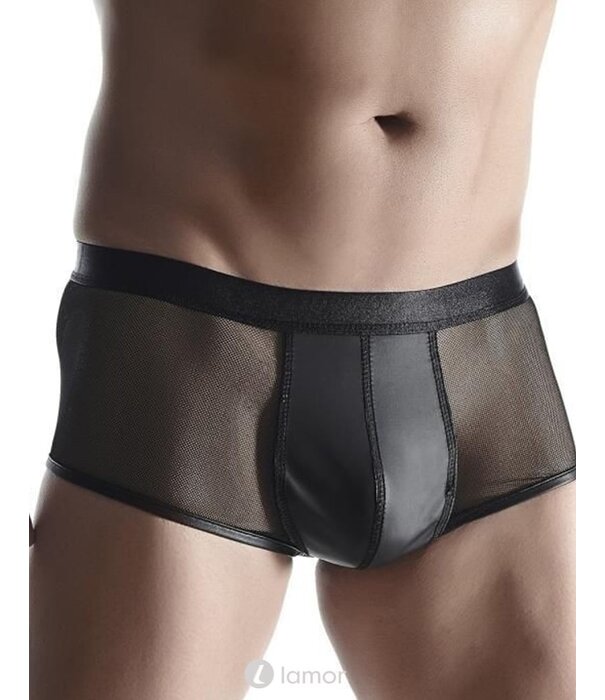 * RFP Short gemaakt van elastisch tule en mat wetlook materiaal. Brede elastische tailleband