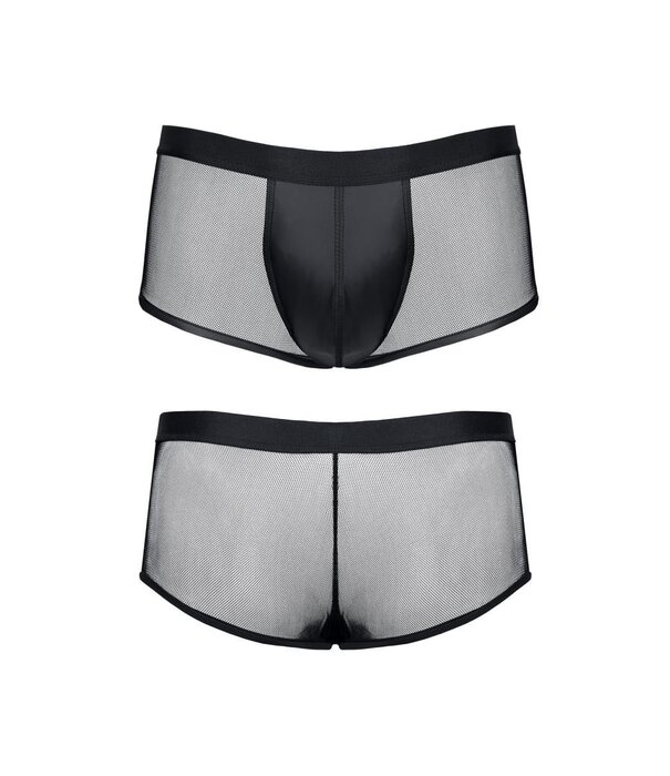 * RFP Short gemaakt van elastisch tule en mat wetlook materiaal. Brede elastische tailleband