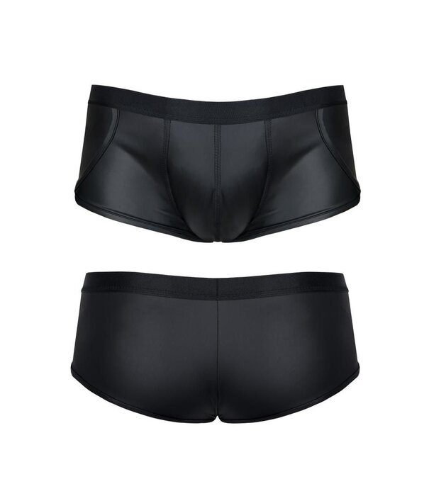 * RFP Short  gemaakt van stretchy mat wetlook materiaal. Brede elastische tailleband.