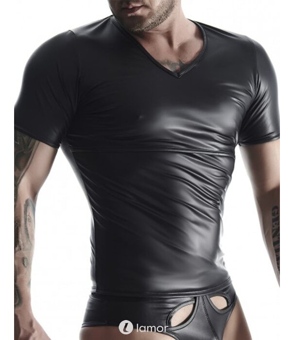 * RFP Wetlook & elastiek mesh gecombineerd heren raglan mouw T-shirt