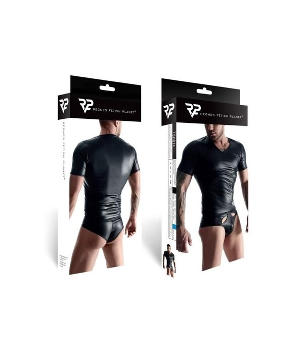 * RFP Wetlook & elastiek mesh gecombineerd heren raglan mouw T-shirt