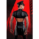 Een spectaculaire rok met hoge taille en opvallende plooien van het merk Regnes Fetish Planet