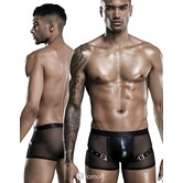 Heren boxer wetlook en tule met riempjes van Saresia
