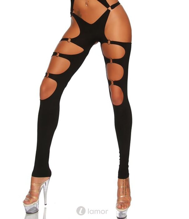 * SARESIA Sexy zwarte  jumpsuit gemaakt van een elastische, ondoorzichtige stof.